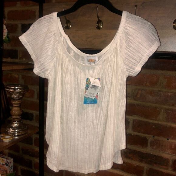 NWT Beach Habitat Ivory Top - Sz S - Picture 3 of 7